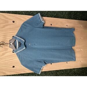 Banana Republic Blue Polo Shirt with White Stripe Detail